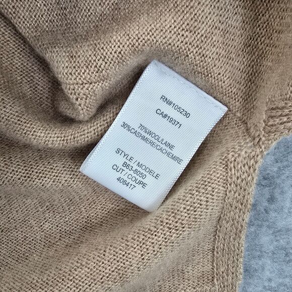 Joie Womens Small Wool Cashmere Camel Beige Long Sleeve Turtleneck Sweater - Picture 8 of 13